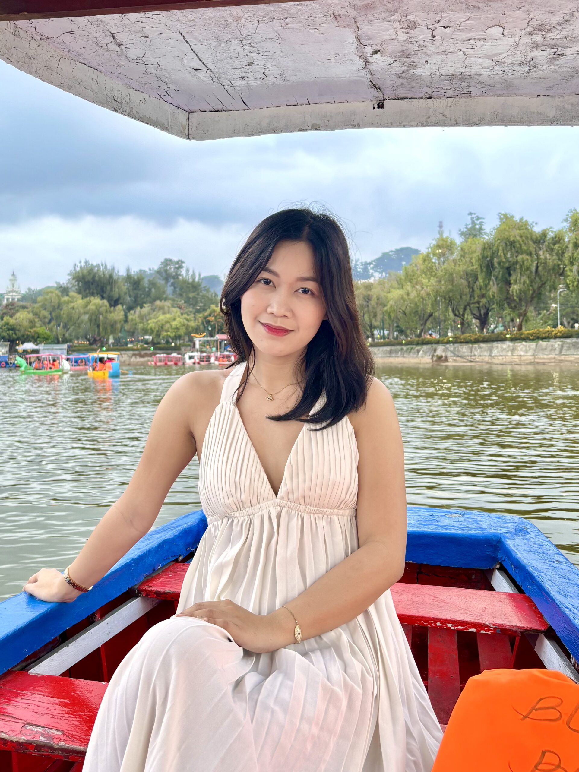 Radzna enjoying a relaxed lifestyle moment by the water